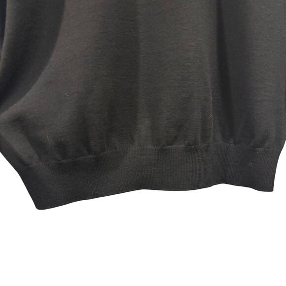 Vintage Greg Norman Men's XL Black 100% Merino Argyle V-Neck Sweater Pullover - Picture 6 of 8